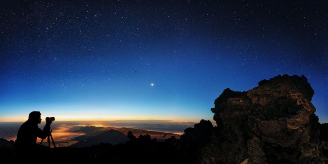 Picture of Tenerife Teide Looking NO Photographing Stars and Venus