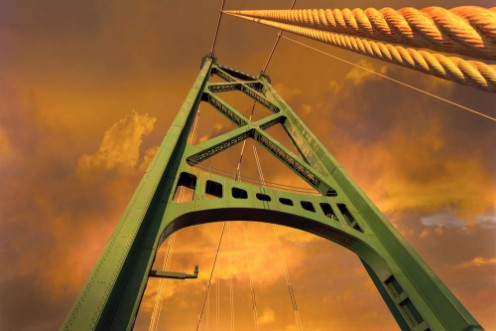 Picture of Lions Gate Bridge Cable Support Tower in Vancouver bc Canada
