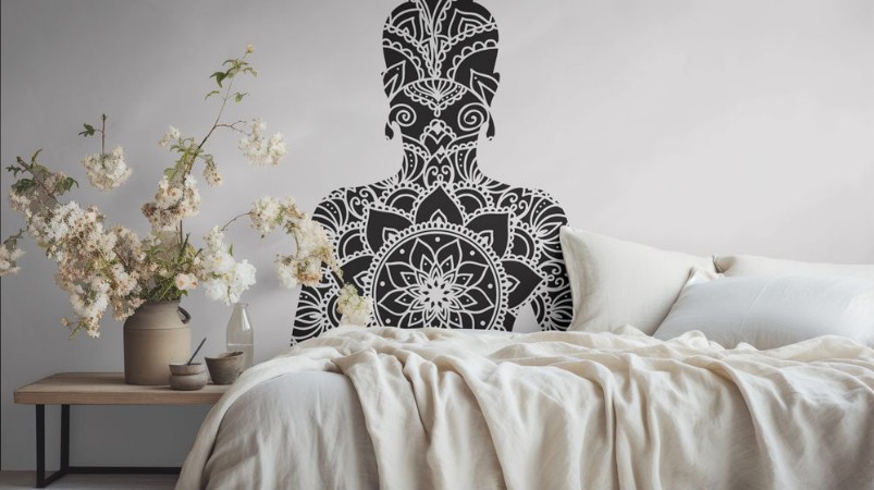 Afbeeldingen van Abstract sitting Buddha silhouette Vector illustration