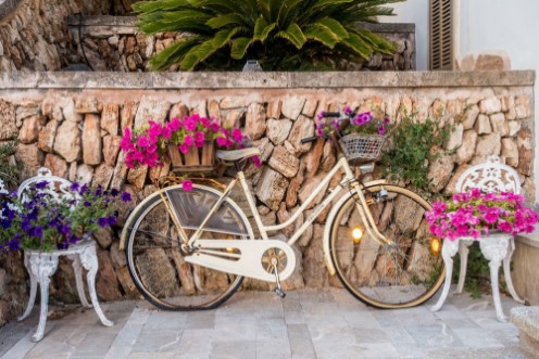Image de Blumendekoration mit Fahrrad