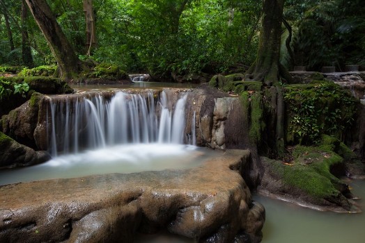 Bild på Beautiful Waterfall on rainy season on Than Bok Khorani national park in Thailand Than Bok Khorani Waterfall