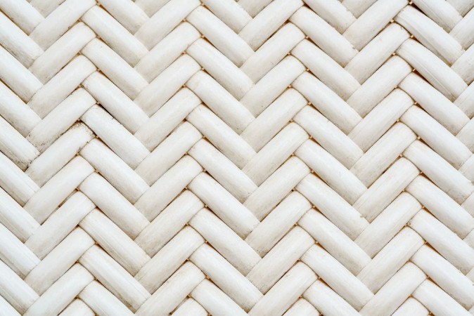 Image de Close up synthetic white rattan weaving the seat of a chair