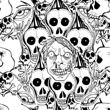 Bild på Skulls zombie Vector seamles pattern
