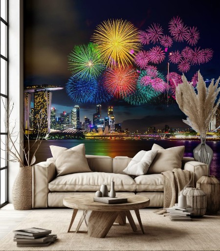 Picture of Firework display in Singapore