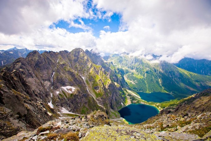 Picture of Marine Eye and Black Pond Rysy mountain Tatras Poland Europe Mountain landscape Two lakes in mountains road to the Rysy