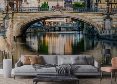 Afbeeldingen van St Michael Bridge in the city of Ghent