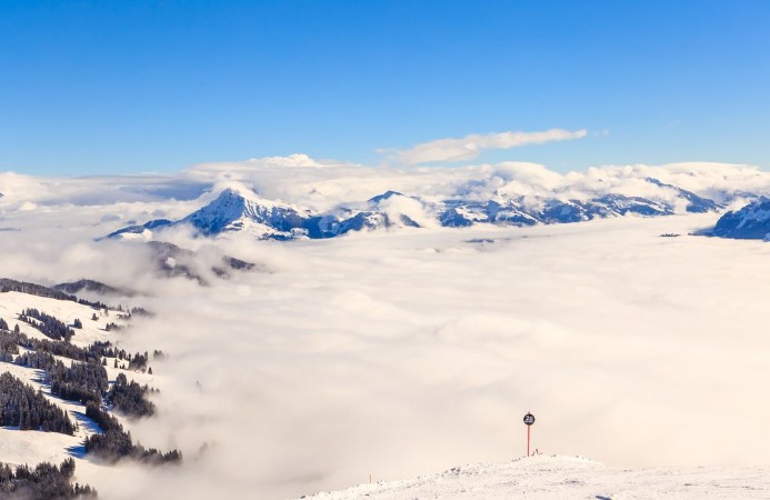 Bild på Mountains with snow in winter Ski resort  Soll Tyrol Austria