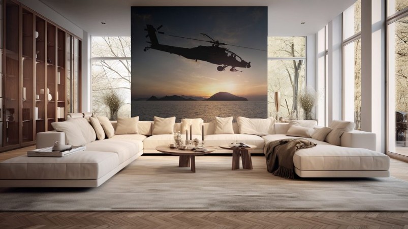 Image de Attack helicopter on the sun set