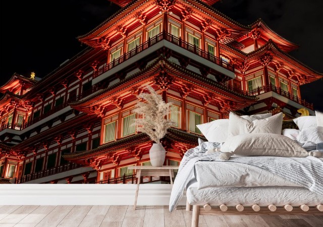 Image de Singapore Buddha Tooth Relic Temple at night in chinatown