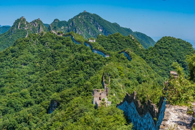 Afbeeldingen van Chinesische Mauer bei Jiankou Berge