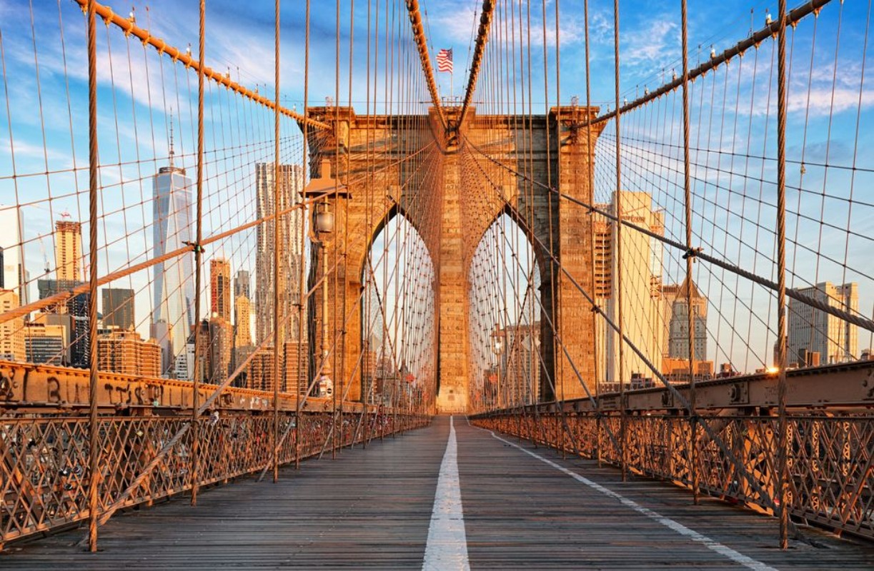 Afbeeldingen van Brooklyn Bridge New York City nobody