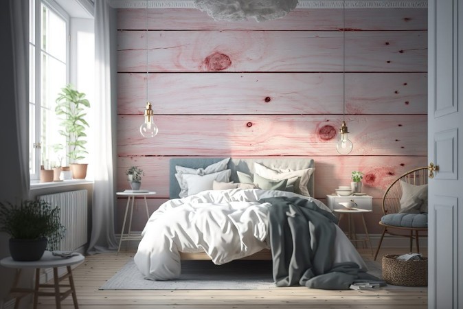 Picture of Soft pink wood board texture and background