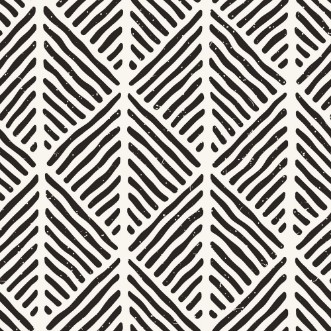 Picture of Seamless geometric doodle lines pattern in black and white Adstract hand drawn retro texture