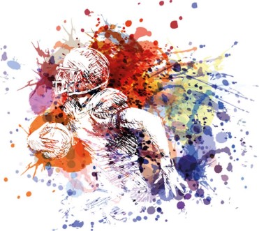 Afbeeldingen van Vector color illustration american football player