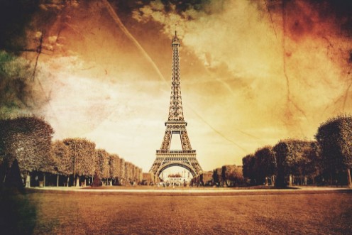 Picture of Eiffel Tower vintage Selective focus 