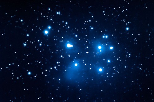 Picture of The Pleiades the Merope Nebula and the Maia Nebula as seen from Mannheim in Germany