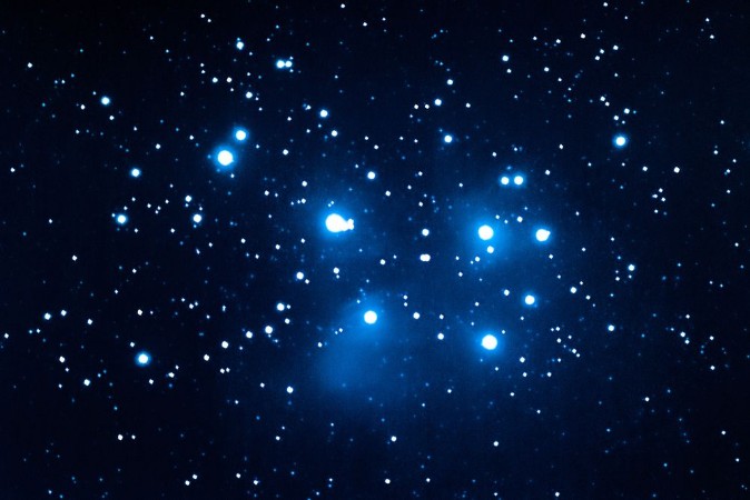 Picture of The Pleiades the Merope Nebula and the Maia Nebula as seen from Mannheim in Germany