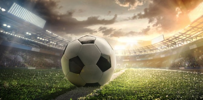 Bild på Sport Soccer ball on stadium Football poster