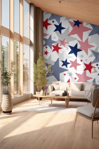 Afbeeldingen van United States national symbol stars seamless pattern