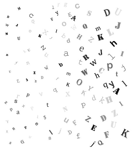 Afbeeldingen van Falling random letters alphabet beautiful background design