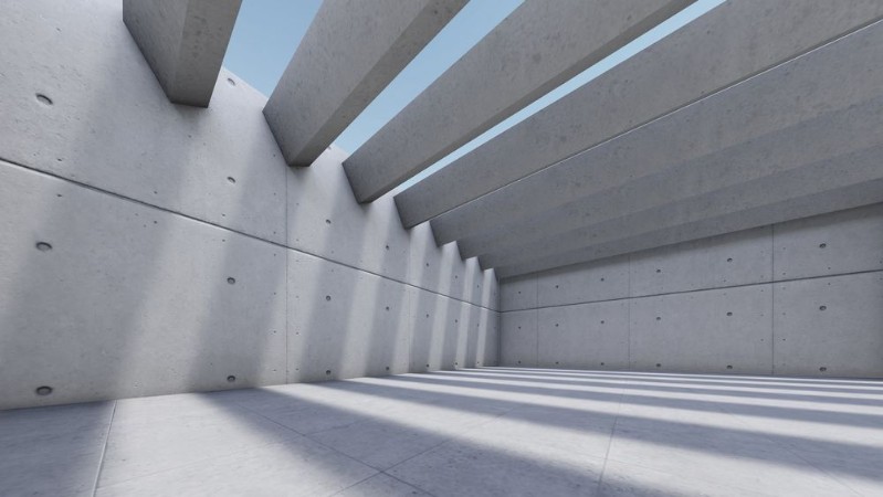 Afbeeldingen van Interior of building with 3D