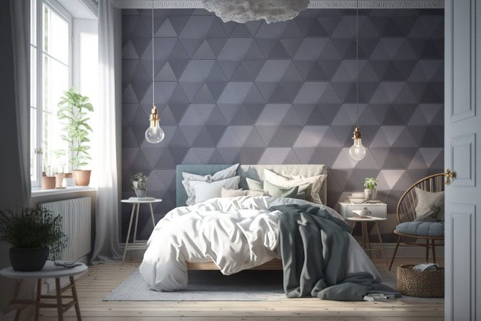 Immagine di 3D Geometric Abstract Hexagonal Wallpaper Background