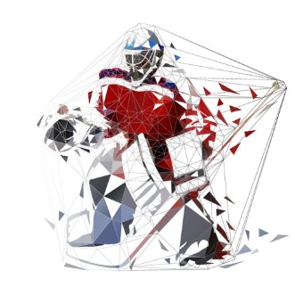 Picture of Hockey goalie geometric vector illustration Ice hockey player low poly