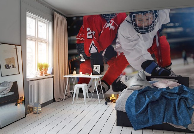 Afbeeldingen van Ice hockey player in sport action on the ice