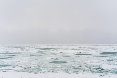 Afbeeldingen van Ice at coastline of the Pacific ocean