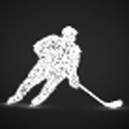 Afbeeldingen van Abstract silhouette hockey player with hockey stick