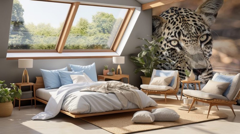 Bild på Stunning looking male leopard relaxing
