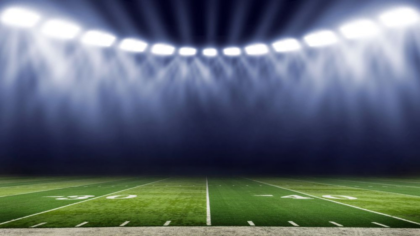 Image de American football stadium low angle field view