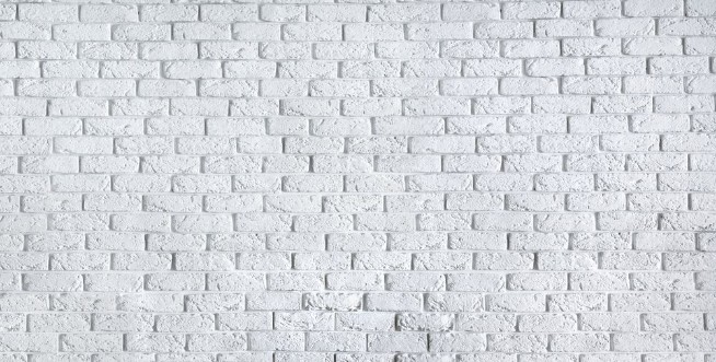Bild på White brick wall home interior background horizontal photo banner for website design clean blank texture concrete cement pattern surface masonry brickwork header with copy free space for text