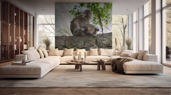 Picture of Monkies on wall