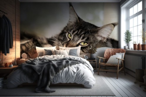 Afbeeldingen van Bored Maine Coon cat