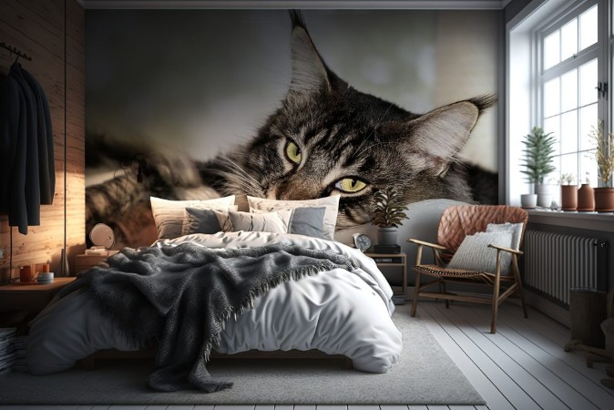 Picture of Bored Maine Coon cat