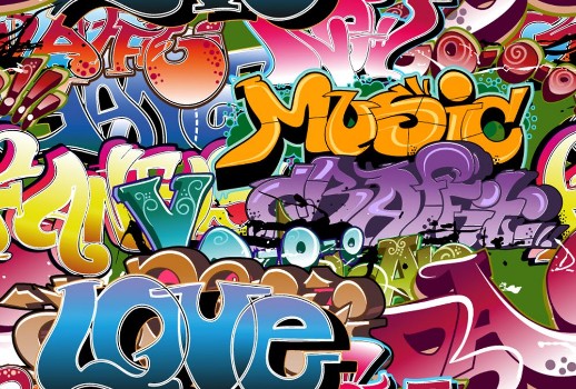 Bild på Graffiti seamless background Hip-hop art
