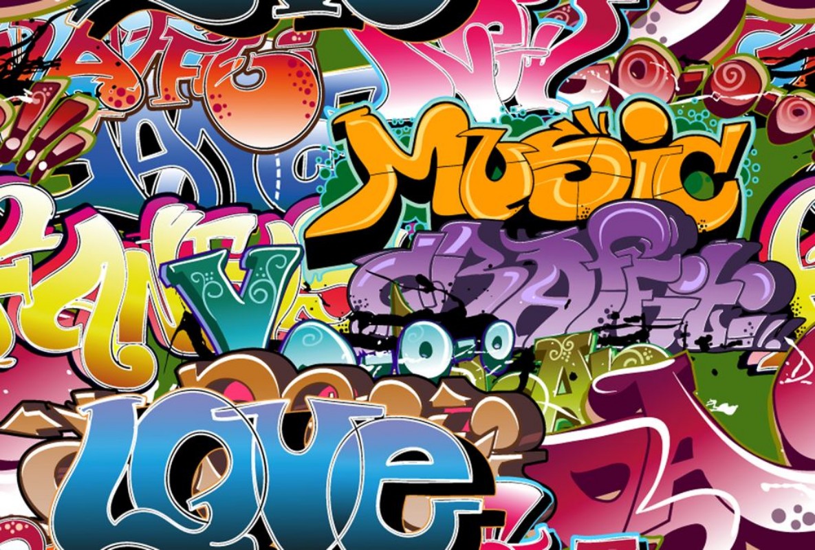 Afbeeldingen van Graffiti seamless background Hip-hop art