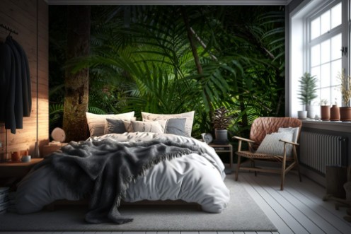 Afbeeldingen van Tropical jungle Tropical rainforest with different trees