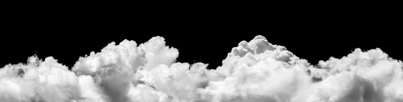 Picture of White clouds isolated on black background
