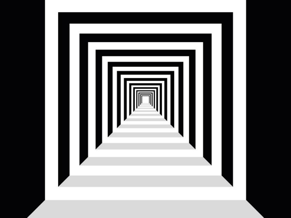 Afbeeldingen van Abstract tunnel psychedelic A solid rectangle with a perspective into the distance