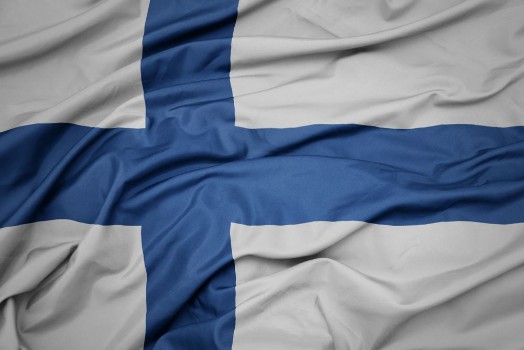 Bild på Waving colorful national flag of finland