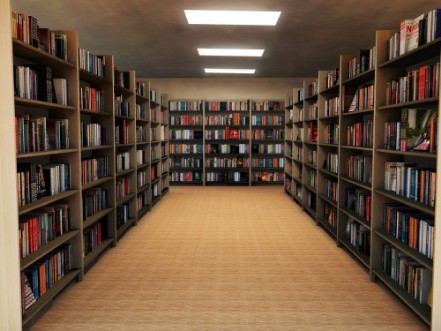 Image de Bookshelf in library