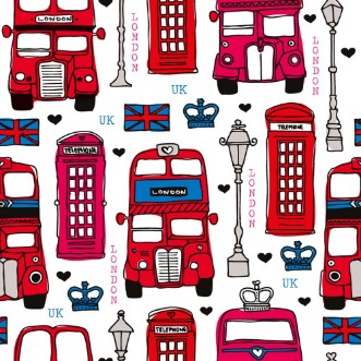 Picture of Seamless love London UK red travel icon background pattern