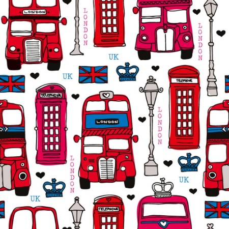 Afbeeldingen van Seamless love London UK red travel icon background pattern