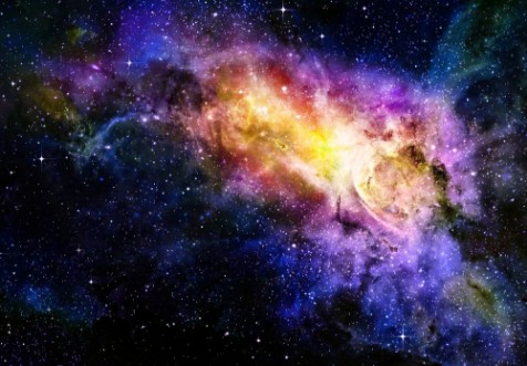 Afbeeldingen van Starry deep outer space nebual and galaxy