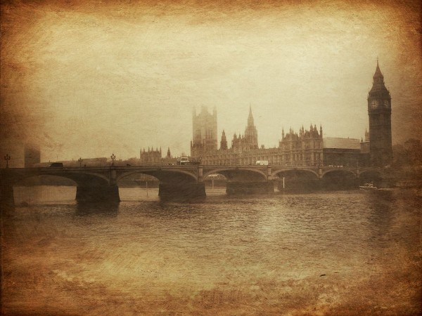 Image de Vintage Retro Picture of Big Ben Houses of Parliament London