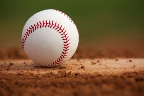 Afbeeldingen van Close Up Baseball on the Pitchers Mound