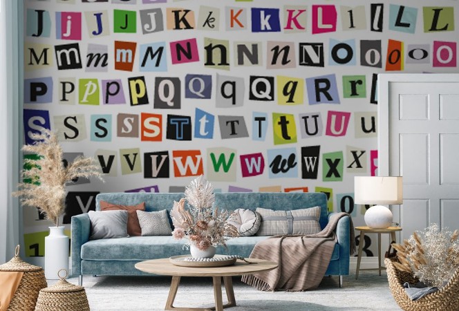 Picture of Vector Ransom Note- Cut Paper Letters Numbers Symbols