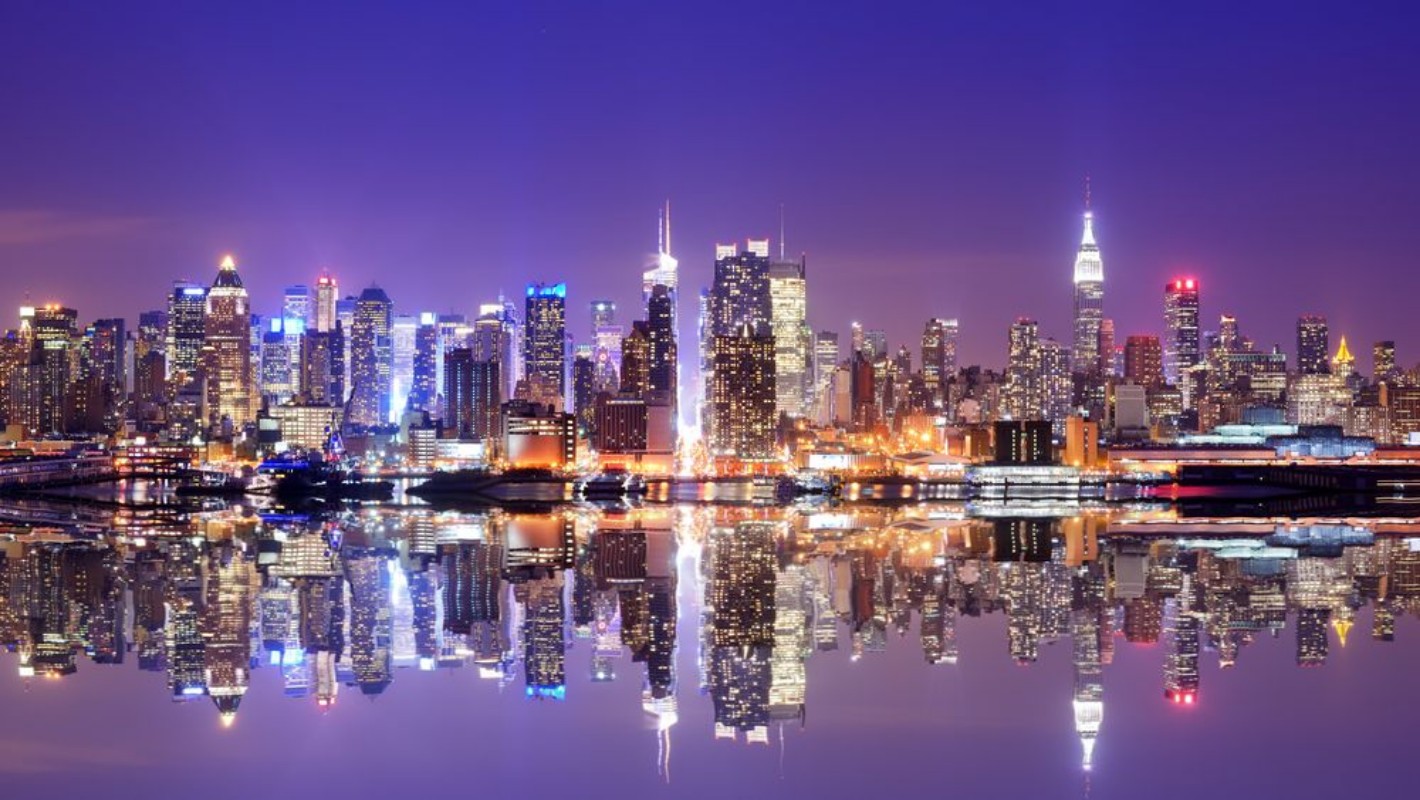 Afbeeldingen van Manhattan Skyline with Reflections